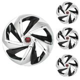 Jogo Calota Aro 14 Nitro X Silver Black Elitte Prata Preto + Emblema Resinado Fiat (palio Uno Punto Linea Strada Idea Siena Fiorino Doblo Mobi Bravo)
