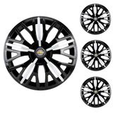 Jogo Calota Aro 14 Triton Sport Black Silver Elitte Preto Prata + Emblema Resinado Chevrolet Gm (corsa Meriva Agile Celta Montana Prisma Onix Astra)