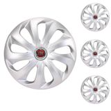 Jogo Calota Aro 14 Velox Silver Elitte Prata + Emblema Resinado Fiat (palio Uno Punto Linea Strada Idea Siena Fiorino Doblo Mobi Bravo Argo)