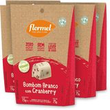 5x Bombom Branco Flormel Com Cranberry Vegano 75g