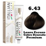 Tinta Para Cabelo Itallian 60g Louro Escuro Cobre Dourado Premium 6.43