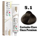 Tinta Para Cabelo Itallian 60g Castanho Claro Cinza Premium 5.1