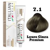 Tinta Para Cabelo Itallian Premium 60g Louro Cinza 7.1