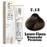 Tinta Para Cabelo Itallian Premium 60g Louro Cinza Dourado 7.13