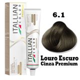 Tinta Para Cabelo Itallian Premium 60g Louro Escuro Cinza 6.1