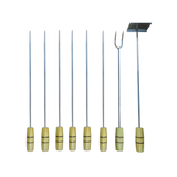 Espetos Para Churrasco 6 Un + Rastelo Para Brasa + Garfo 39 Cm