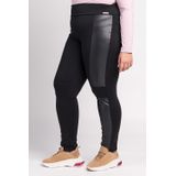 Calça Legging Plus Size Compact Montaria Detalhes Cirrê - Cereja Rosa