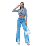 Calça Jeans Feminina Wide Leg Biotipo