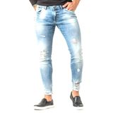 Calça Jeans Masculina Destroyed Estonada Super Skinny Fit Zune