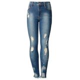 Calça Jeans John John Midi Skinny Curta Lyon Feminina - 44 - Azul