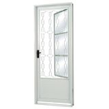 Porta de Aço com Postigo Grade Elo Vidro Liso Minas Sul MGM 217cmx85cm Branco