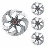 Jogo Calota Aro 14 Evolution Silver Graphite Elitte Prata Grafite + Emblema Resinado Fiat (palio Uno Punto Linea Strada Idea Siena Fiorino Doblo Mobi