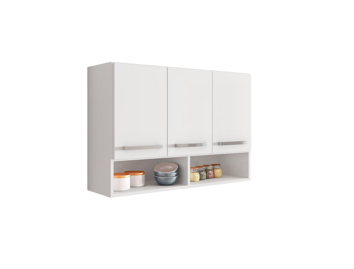 Armario Suspenso De Parede 3 Portas Bolivia Branco Bela Casa