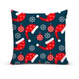 Almofada Para Sofá Sala Cheia 40x40 Azul Natal