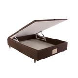 Cama Baú Casal Herval MH 1800, Marrom, 138 cm
