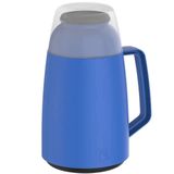 Garrafa Térmica Plástica Com Ampola De Vidro Soprano Para Bebidas Quentes Ou Frias 500ml Azul