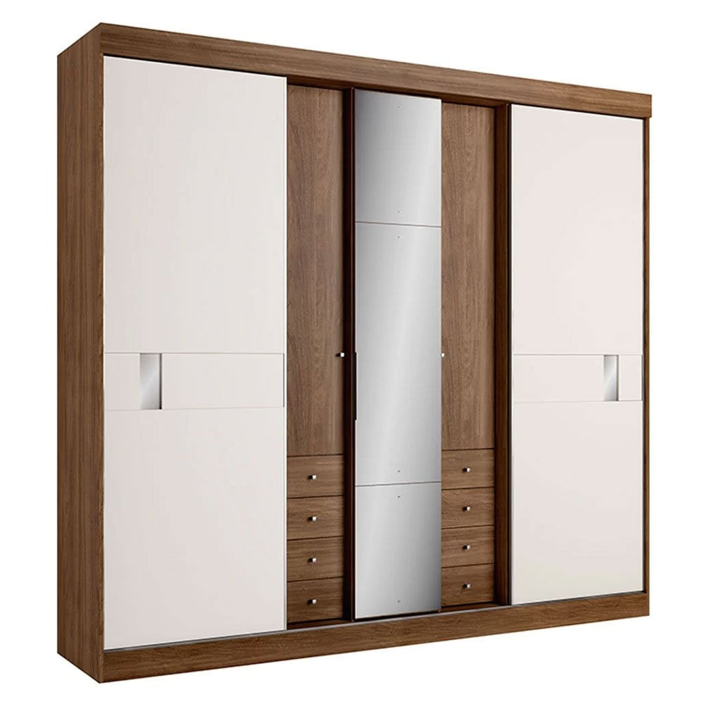 Guarda-roupa 5 Portas 8 Gavetas Thb Sognare Glass