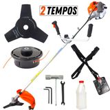 Roçadeira Profissional Vulcan Lateral Vr330p 2t 33cc 1,3hp Com Lâmina 3 Pontas, Carretel Nylon, Cinto Duplo, Misturador De Combustível E Jogo De Chav