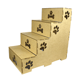 Escada De Pet Para Cachorro E Gato Com 60cm De Altura 4 Degraus Feita Em Madeira 100% Mdf Natural