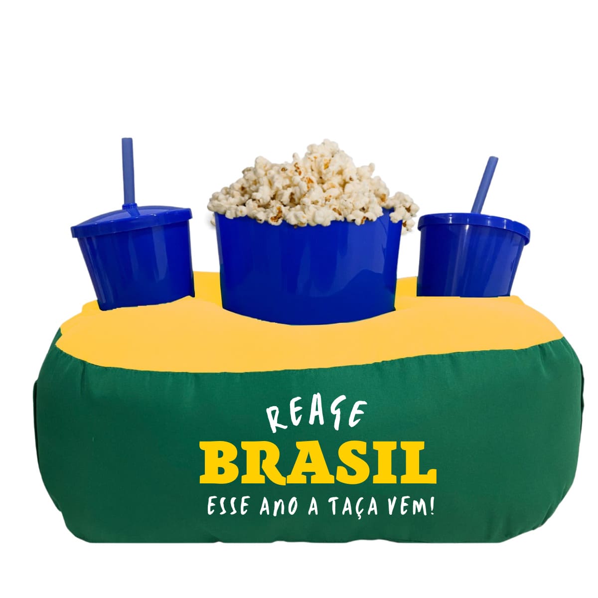 Almofada Porta Pipoca Verde E Amarela Reage Brasil