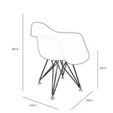 Cadeira Eames Com Braço Eiffel Amarela Empório Tiffany Base Preta