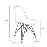 Cadeira Eames Eiffel Preta Empório Tiffany Base Aço Cromado