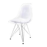 Cadeira Eames Eiffel Transparente Empório Tiffany Base Aço Cromado