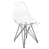 Cadeira Eames Eiffel Transparente Empório Tiffany Base Preta