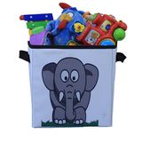 Caixa Organizadora De Brinquedos Estampada 28x30x28 Elefante