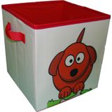 Caixa Organizadora De Brinquedos Estampada 28x30x28 Cachorro