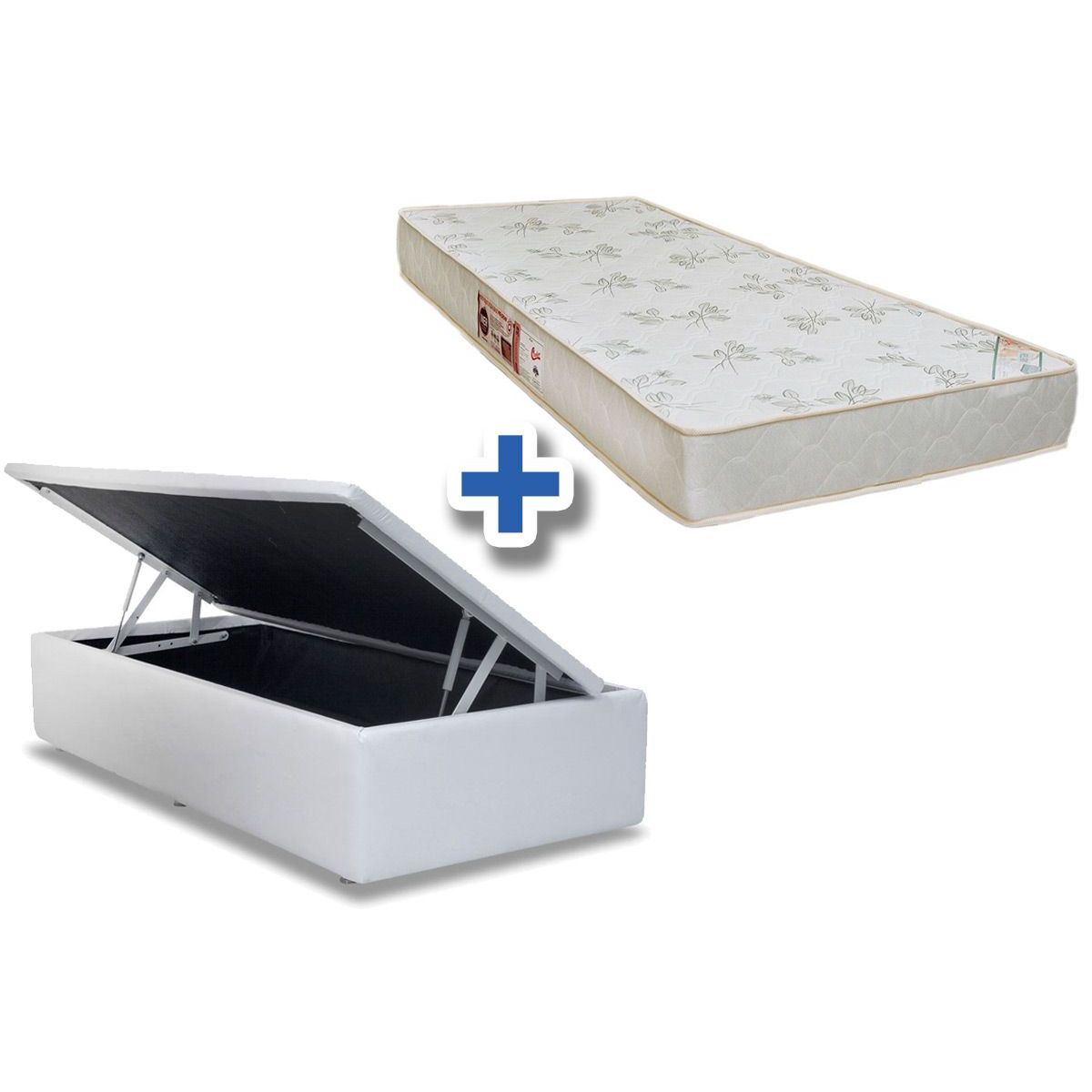 Conjunto Baú-Colchão Castor D33 Sleep Max+Cama Solteiro 88