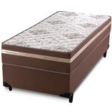Conjunto Cama Box De Solteiro Hellen Millenium One Face Com Espuma D33 88 Largura Marrom