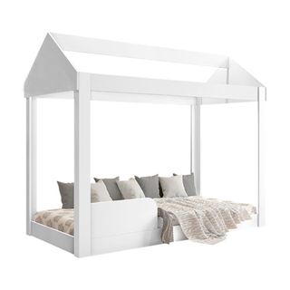 Cama Infantil com Grade de Proteção 100% MDF 49x75x153 cm Carro Drift Azul  - J & A Móveis