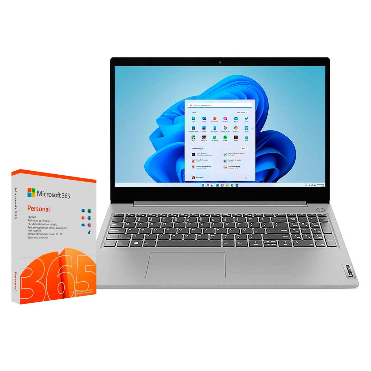 Notebook Lenovo IdeaPad 3 Intel Core I3 4GB 256 GB HD Tela 15,6" + Microsoft Office 365 Personal Menor preço em Notebook Lenovo IdeaPad 3 Intel Core I3 4GB 256 GB HD Tela 15,6" + Microsoft Office 365 Personal