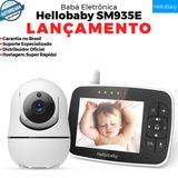 Hellobaby Babá Eletrônica Monitor De Vídeo Tela 3.5 Polegadas Tecnologia Sem Fio Fhss 2.4ghz Rotação De 355/120 Graus