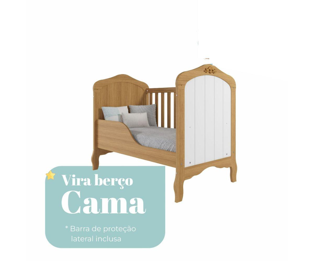 Berço Mini Cama Harmonia Permobili Nature/branco Nature/branco