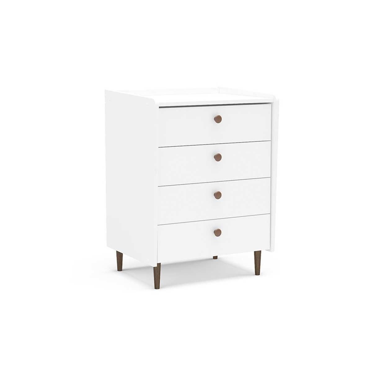 Comoda De Quarto Luisiana C 4 Gavetas Branco Politorno