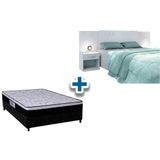 Cama Box Casal Crc Colchao Ortopedico Foggia Sogni Cabeceira Plus Branco