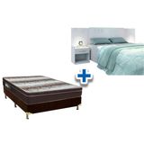 Cama Box Casal Crc Colchao Ortopedico Light Ortobom Cabeceira Plus Branco