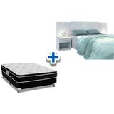 Cama Box Casal Crc Colchao Molas Physical Ortobom Cabeceira Plus Branco