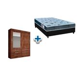 Cama Box Casal Colchao D45 Cecina Guarda Roupa Sonare Canela