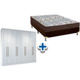 Cama Box Casal Colchao D45 Ortobom Guarda Roupa Master Vip 8 4 Branco