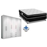 Cama Box Casal Colchao Physical Ortobom Guarda Roupa Master 8 6 Branco