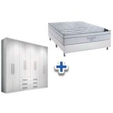 Cama Box Casal Colchao Freedom Ortobom Guarda Roupa Master 8 6 Branco