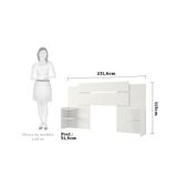 Quarto De Casal Com Guarda Roupas Com Espelho Luiza E Cabeceira Extensível Mila Panan Branco