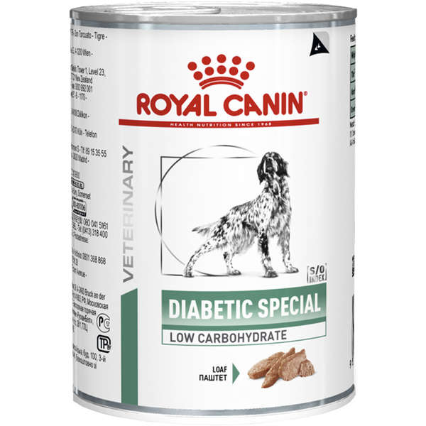 Ração Úmida Lata Royal Canin Veterinary Diabetic Cães com Diabetes 410g