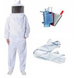 Kit Apicultor Macacão Brim GG Fumigador e Luvas Suécia