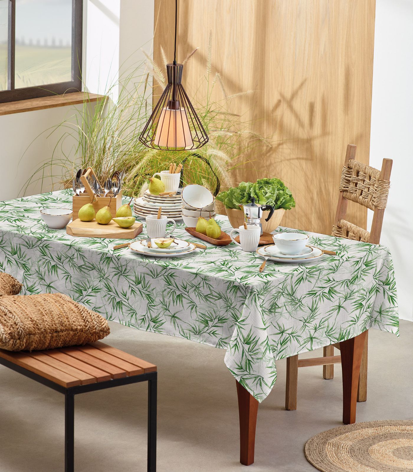 Toalha De Mesa Retangular Basic 1.40m X 2.10m Teka Verde Un