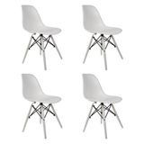 Conjunto Com 4 Cadeiras Eames Branca Empório Tiffany Base Em Polipropileno