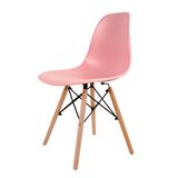 Cadeira Eames Rosa Empório Tiffany Base Em Madeira